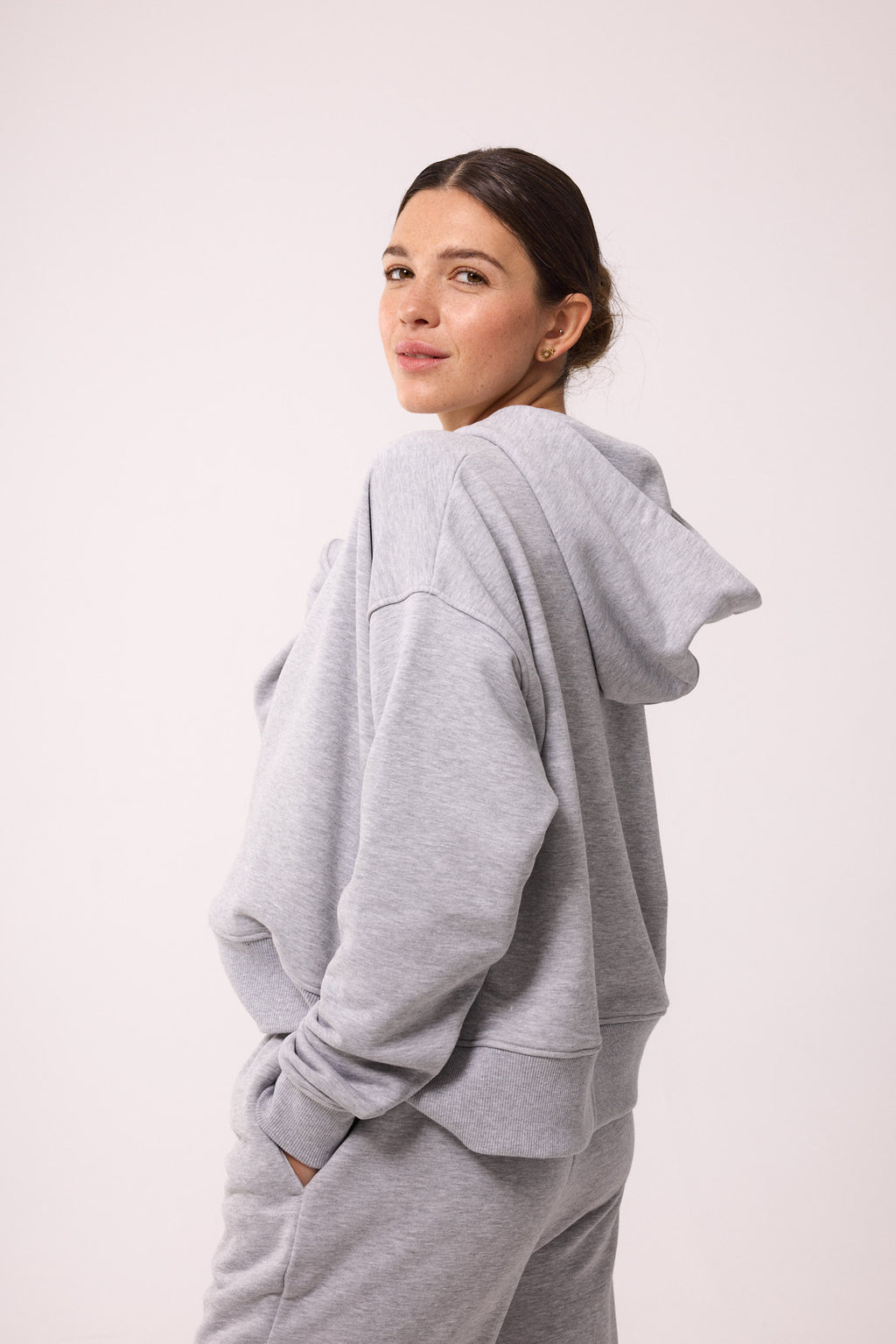EVERYDAY HOODIE IRIS MELANGE GREY
