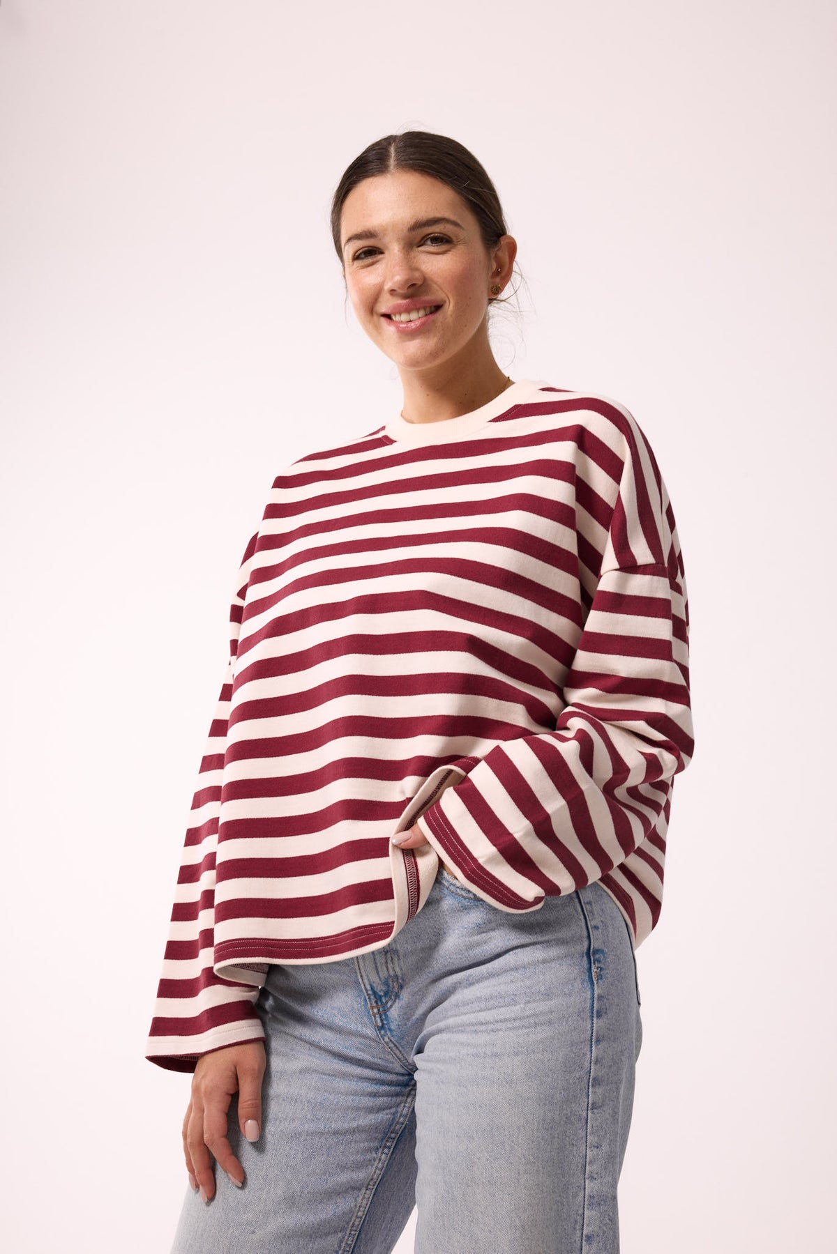 LONGSLEEVE MARA BURGUNDY-STRIPES