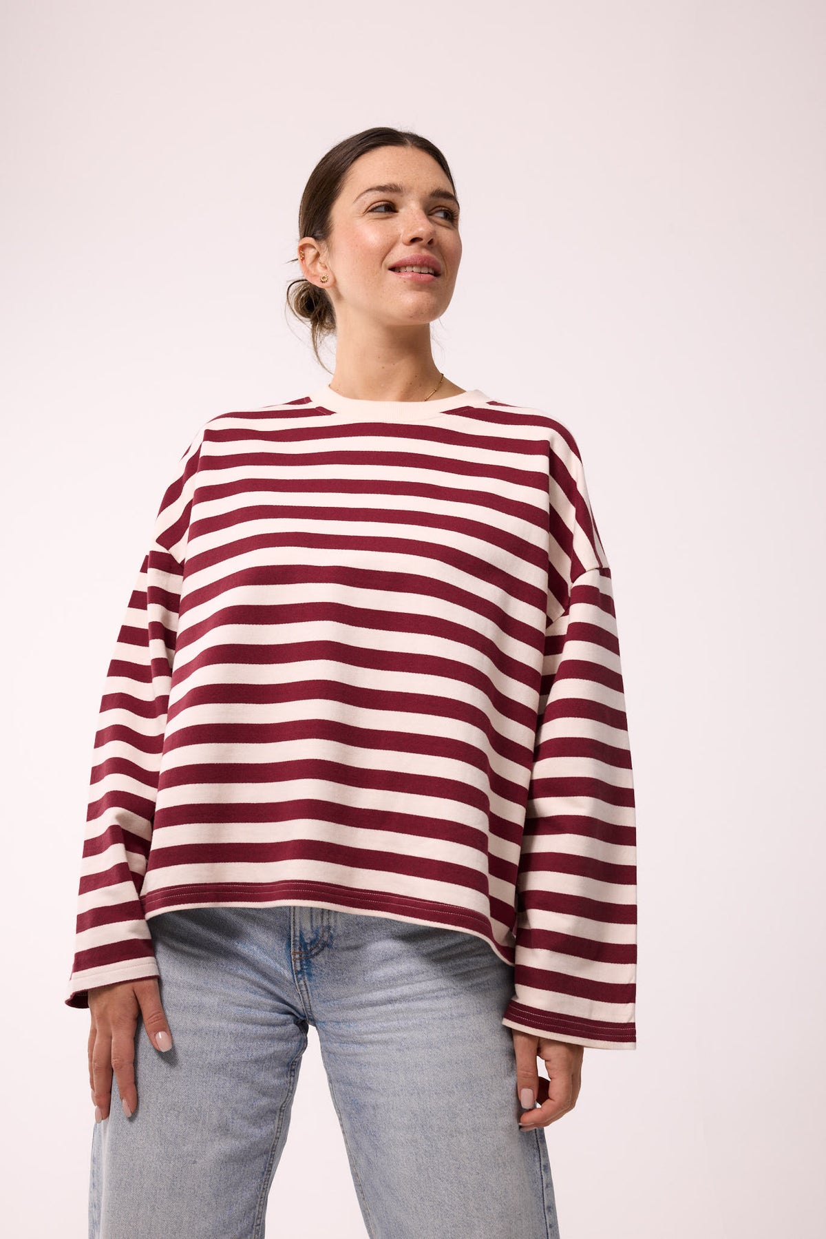 LONGSLEEVE MARA BURGUNDY-STRIPES