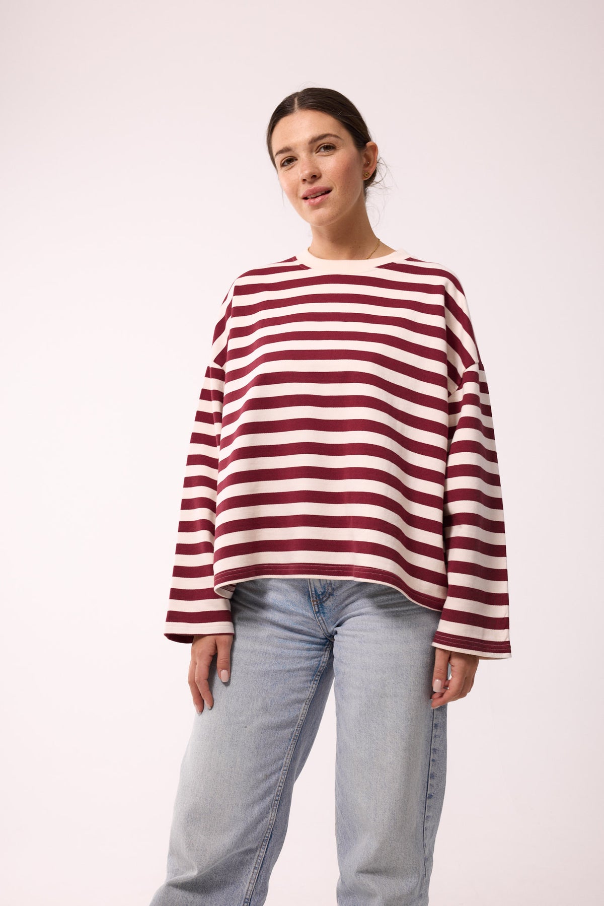 LONGSLEEVE MARA BURGUNDY-STRIPES