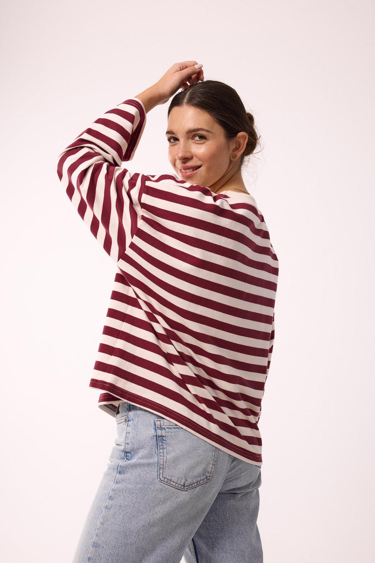 LONGSLEEVE MARA BURGUNDY-STRIPES
