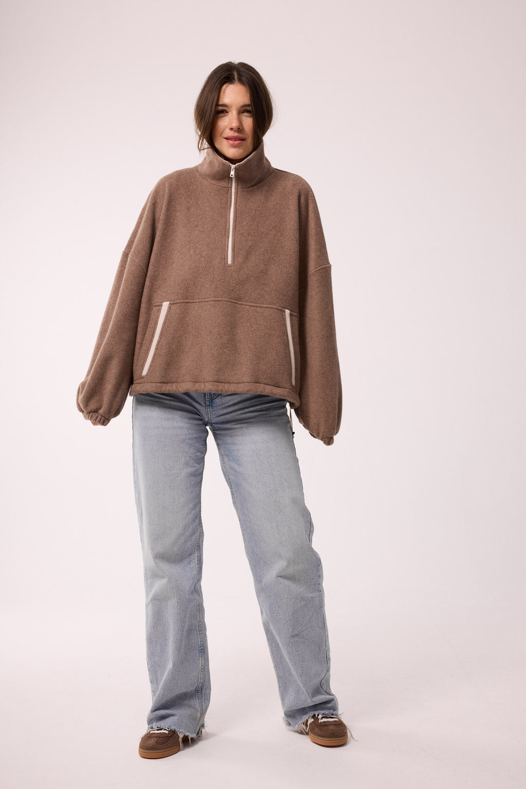 SWEATSHIRT AUS 100% BAUMWOLLE – MOCHA MELANGE