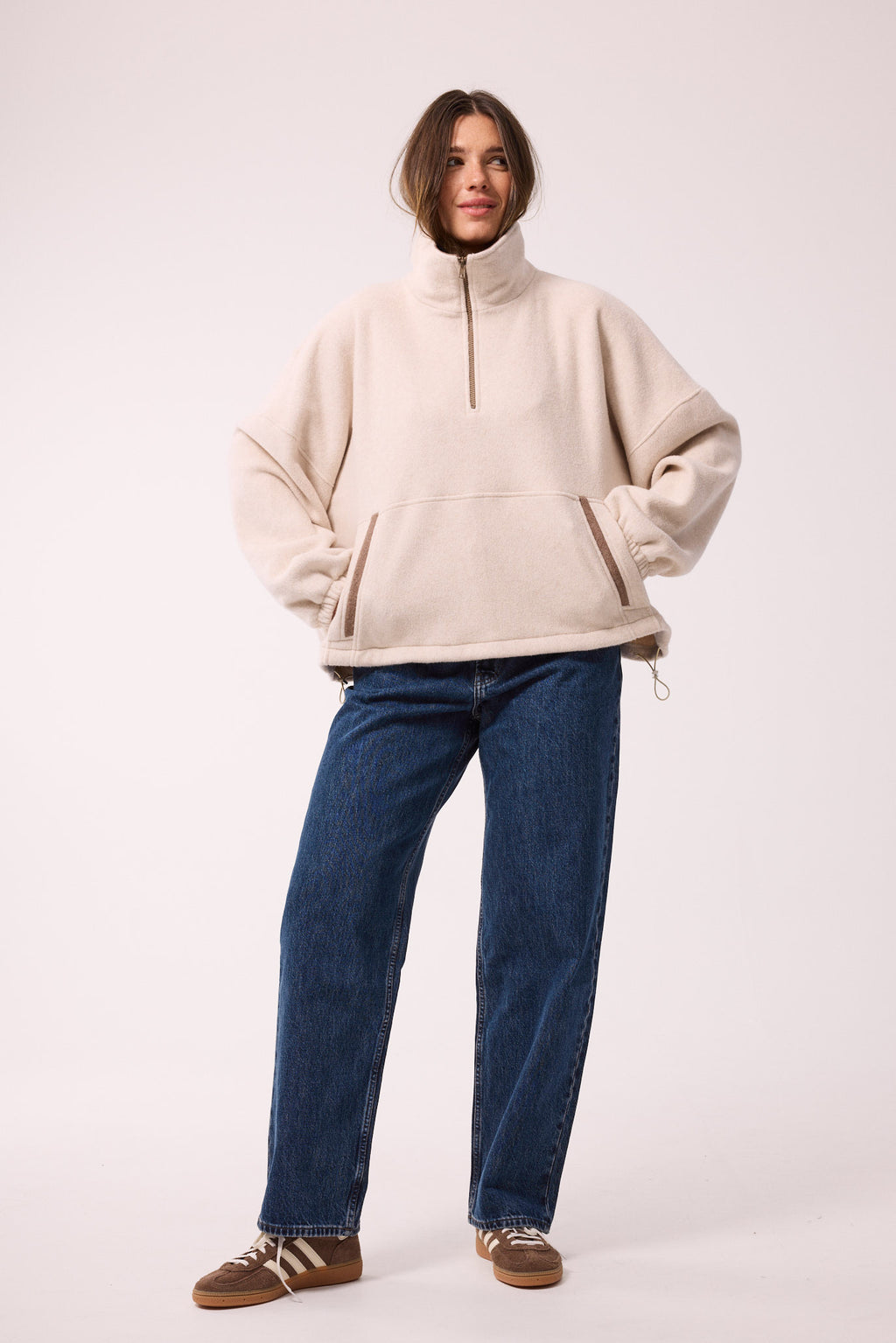 SWEATSHIRT AUS 100% BAUMWOLLE – BEIGE MELANGE