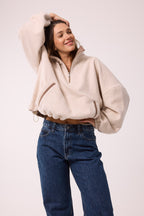 SWEATSHIRT AUS 100% BAUMWOLLE – BEIGE MELANGE