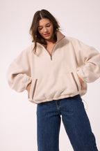 SWEATSHIRT AUS 100% BAUMWOLLE – BEIGE MELANGE
