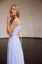 ANELA KLEID HELLBLAU GESTREIFT