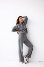 Sweatshirt-Hosen-Set Tala – Melange Grey