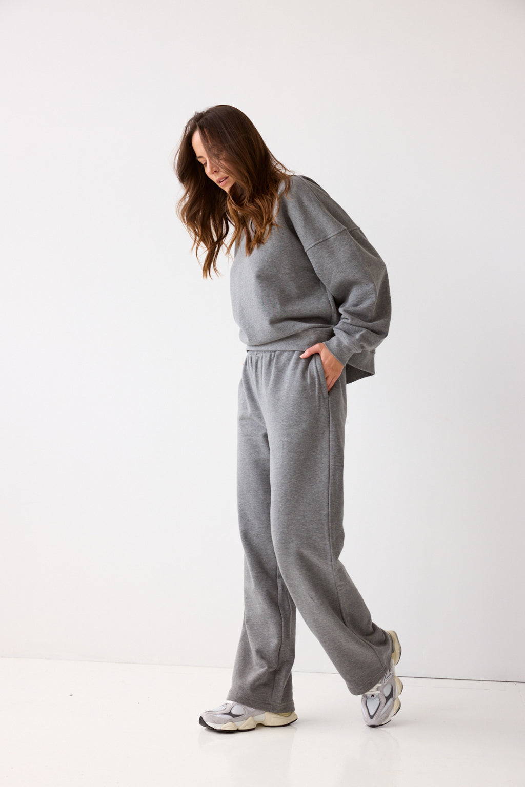 Sweatshirt-Hosen-Set Tala – Melange Grey