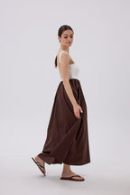 ATRANI KLEID OFF WHITE / BRAUN