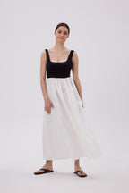 ATRANI KLEID SCHWARZ / OFF WHITE
