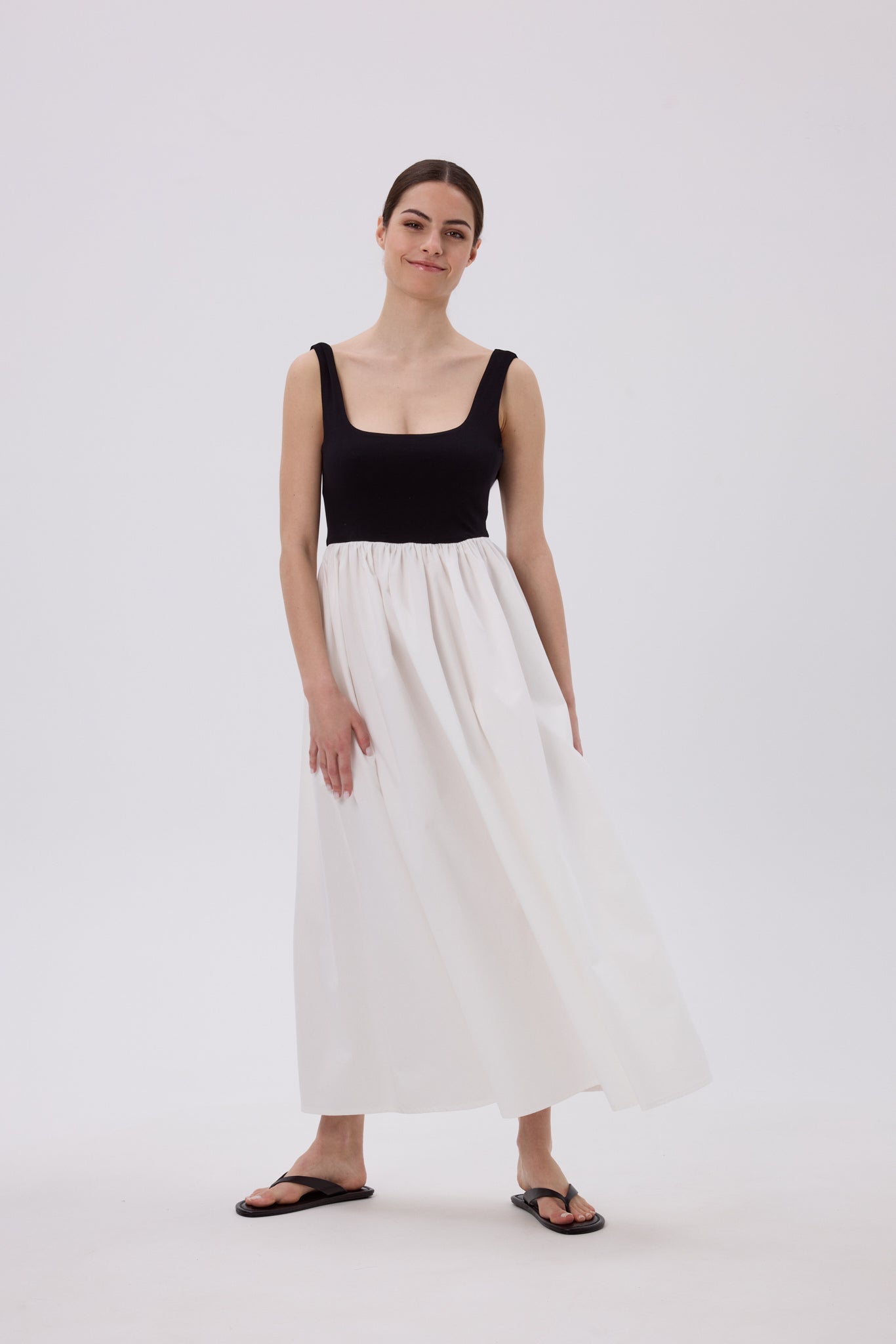 ATRANI KLEID SCHWARZ / OFF WHITE