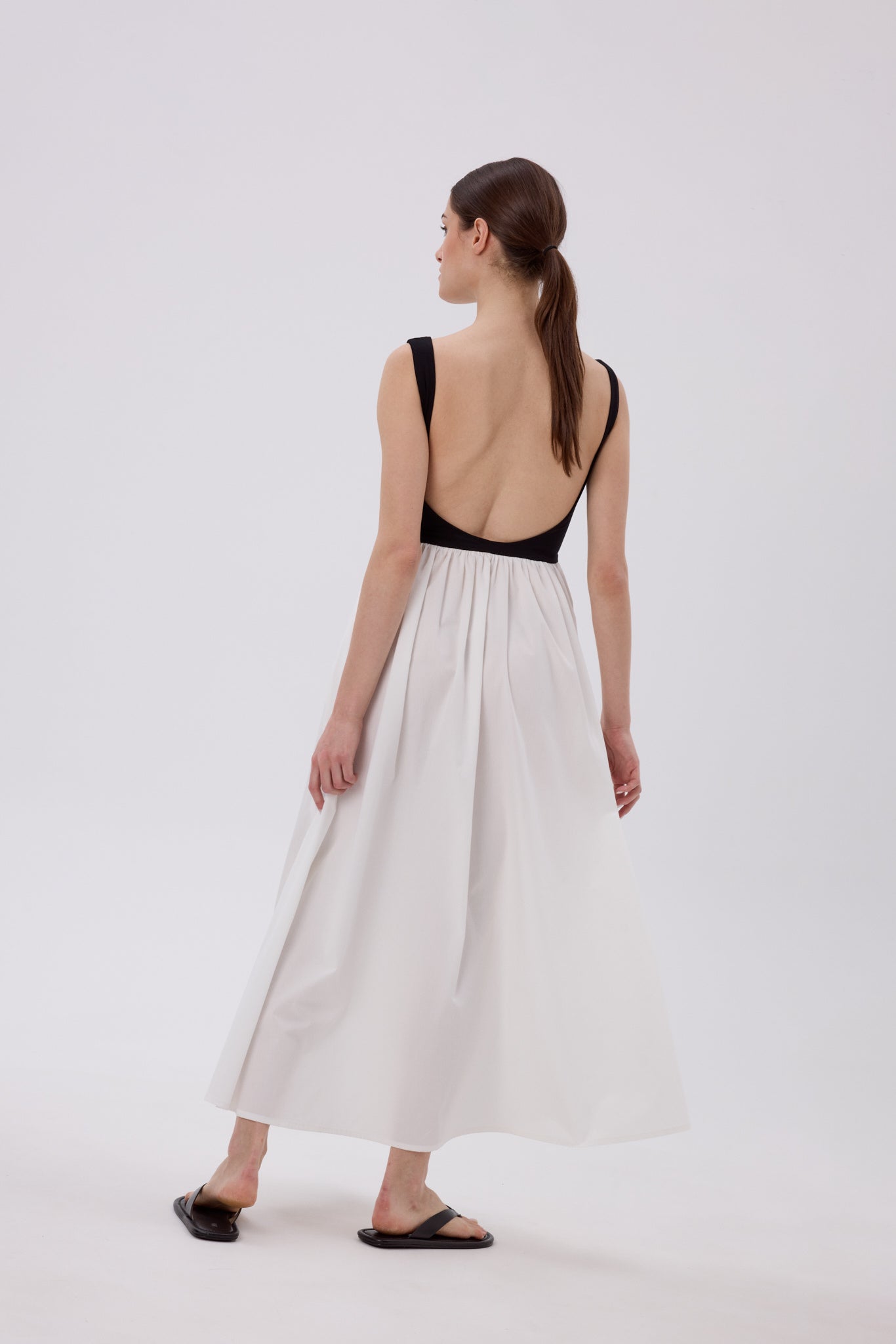 ATRANI KLEID SCHWARZ / OFF WHITE