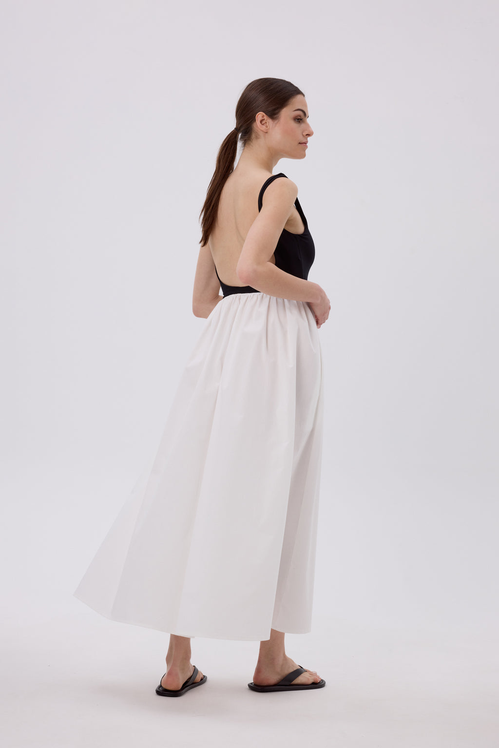 ATRANI KLEID SCHWARZ / OFF WHITE