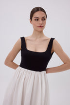 ATRANI KLEID SCHWARZ / OFF WHITE