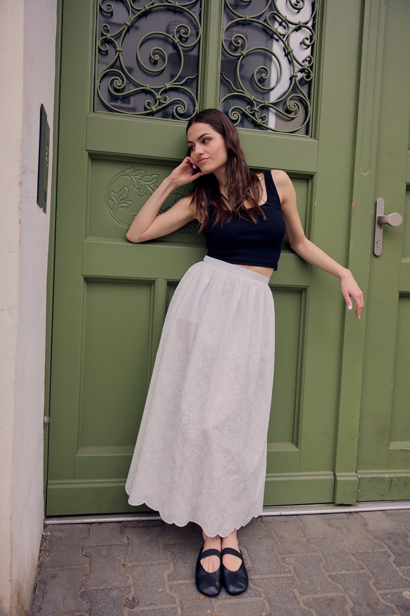 FLORENZ MAXIROCK AUS BESTICKTER BAUMWOLLE