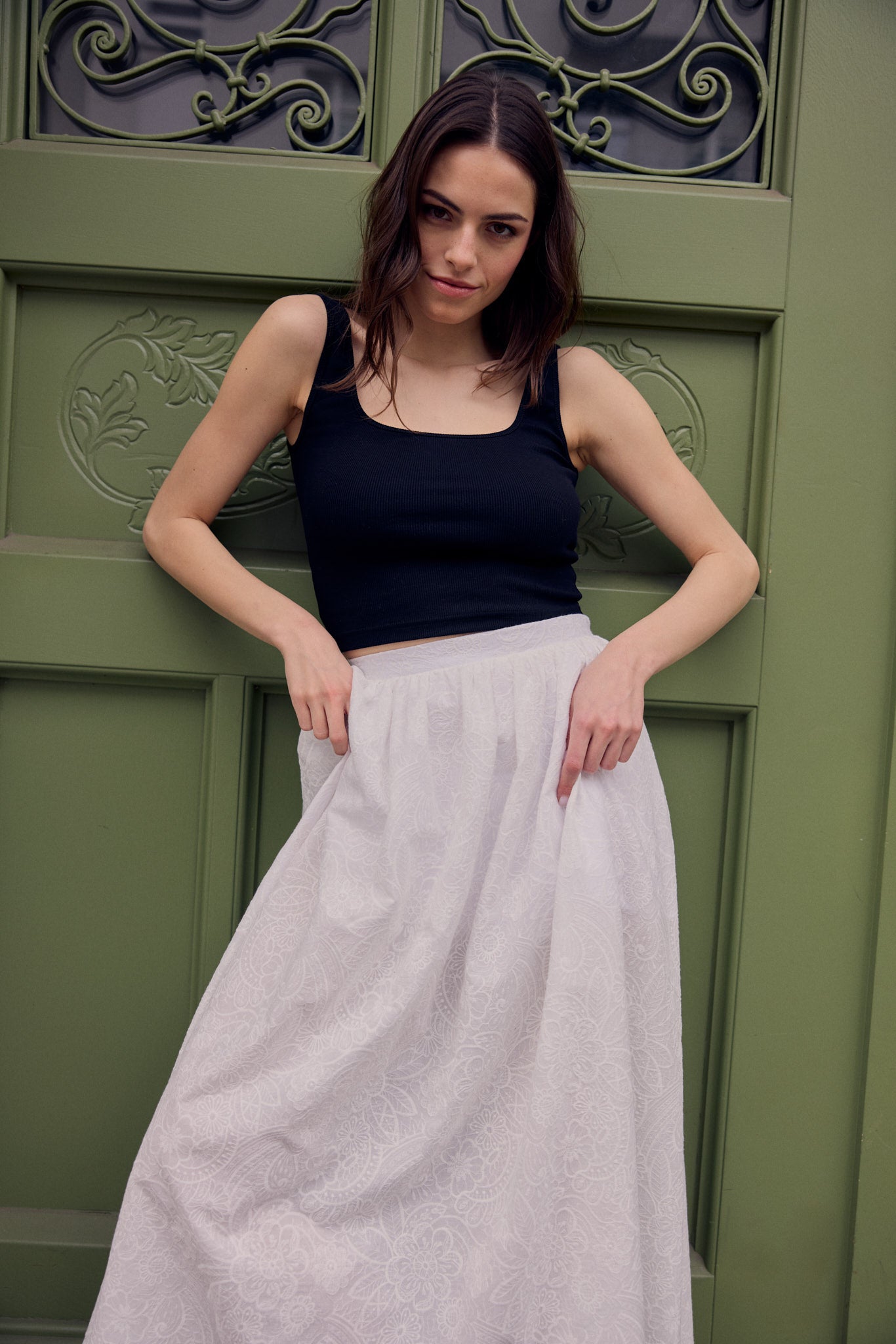 FLORENZ MAXIROCK AUS BESTICKTER BAUMWOLLE