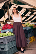 ATRANI KLEID OFF WHITE / BRAUN