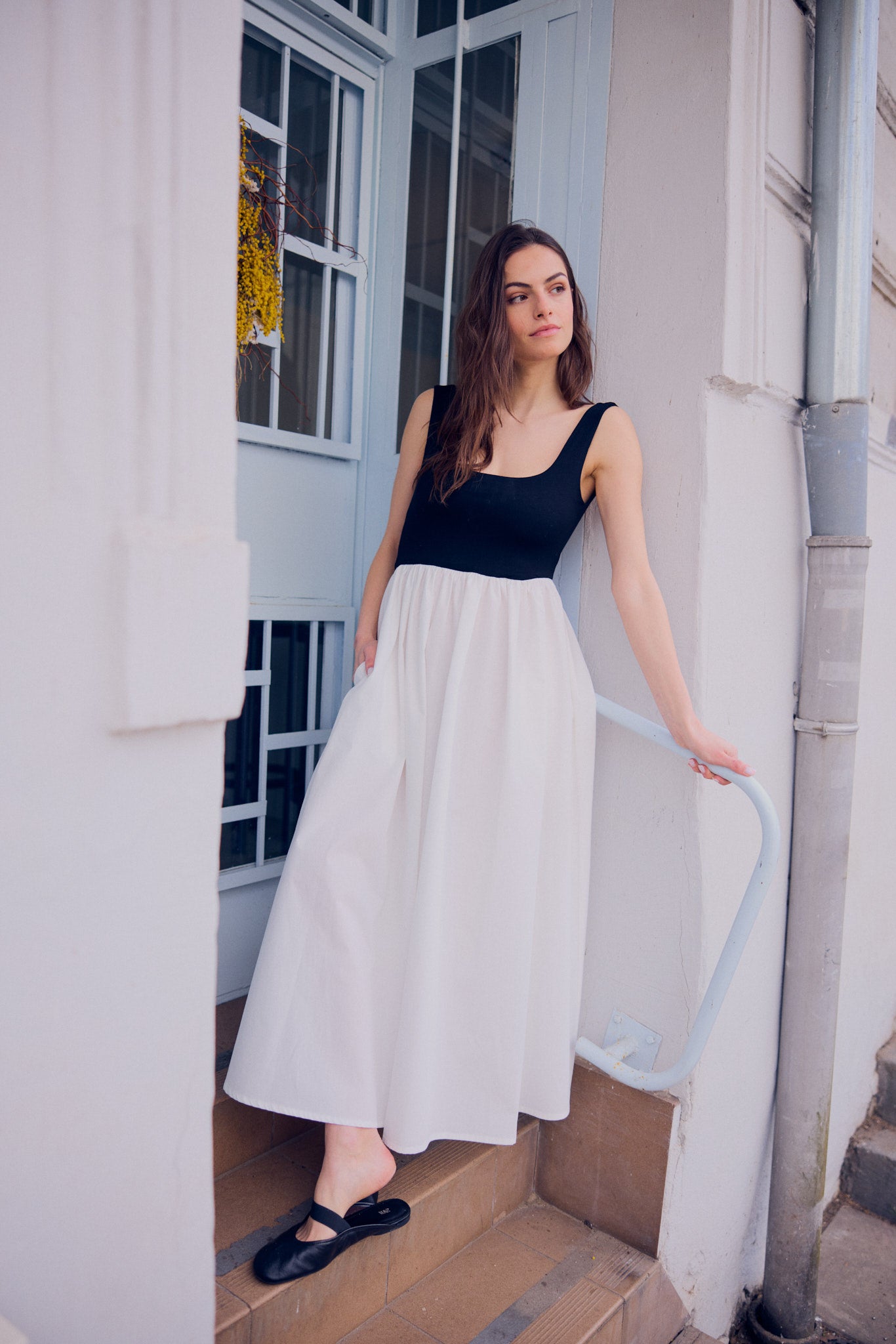 ATRANI KLEID SCHWARZ / OFF WHITE