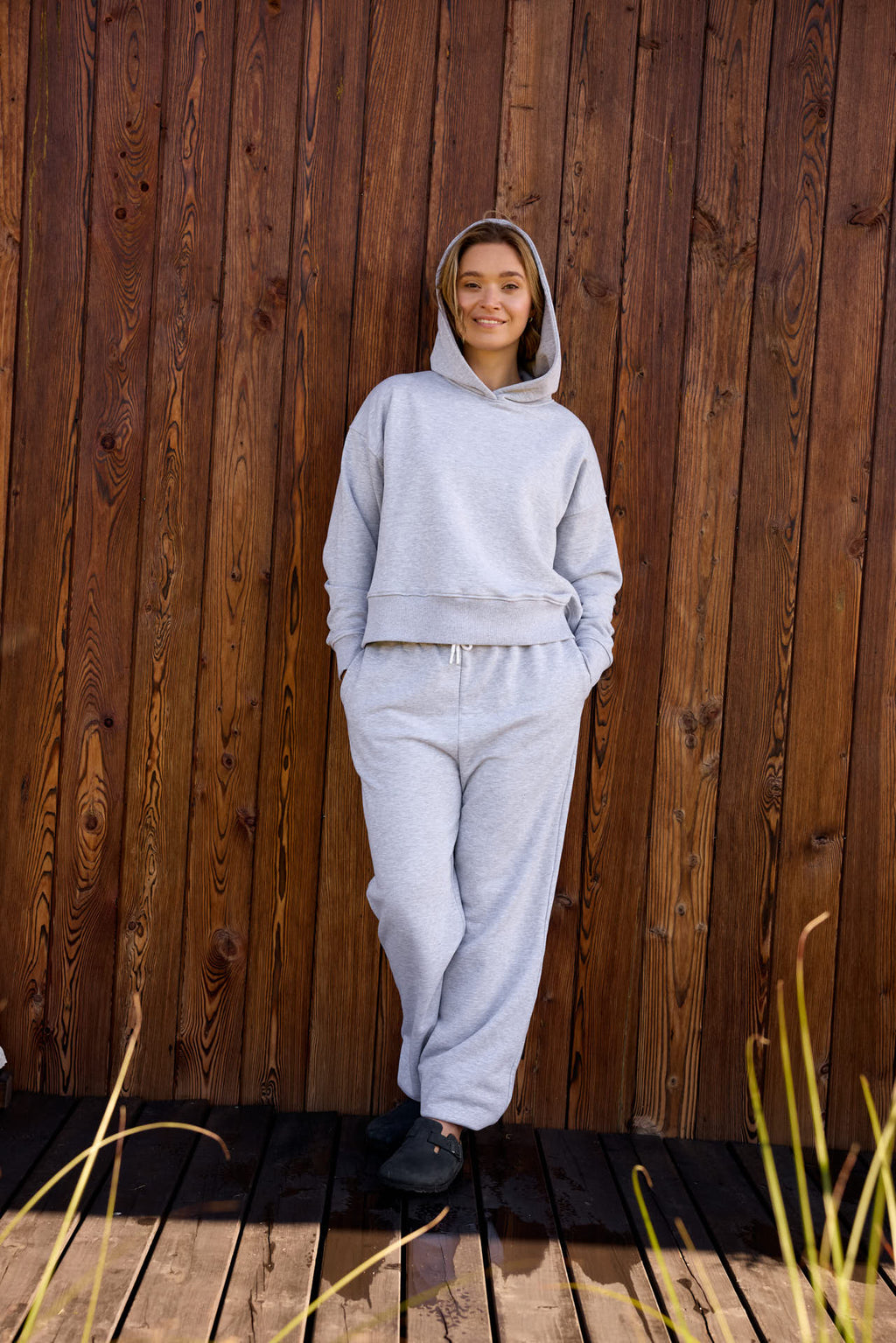Hoodie-Hosen-Set Iris - Melange Grey
