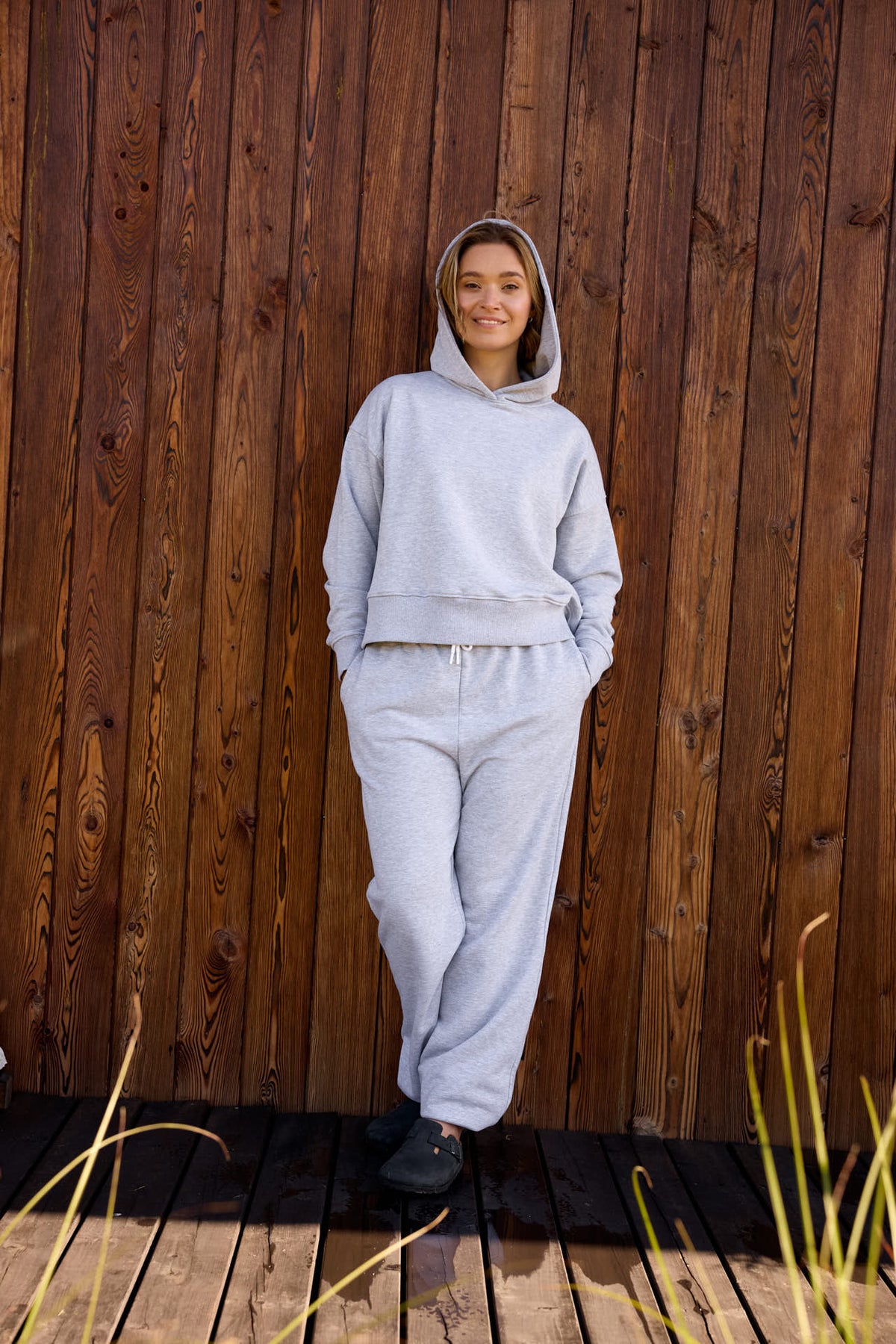 Hoodie-Hosen-Set Iris - Melange Grey