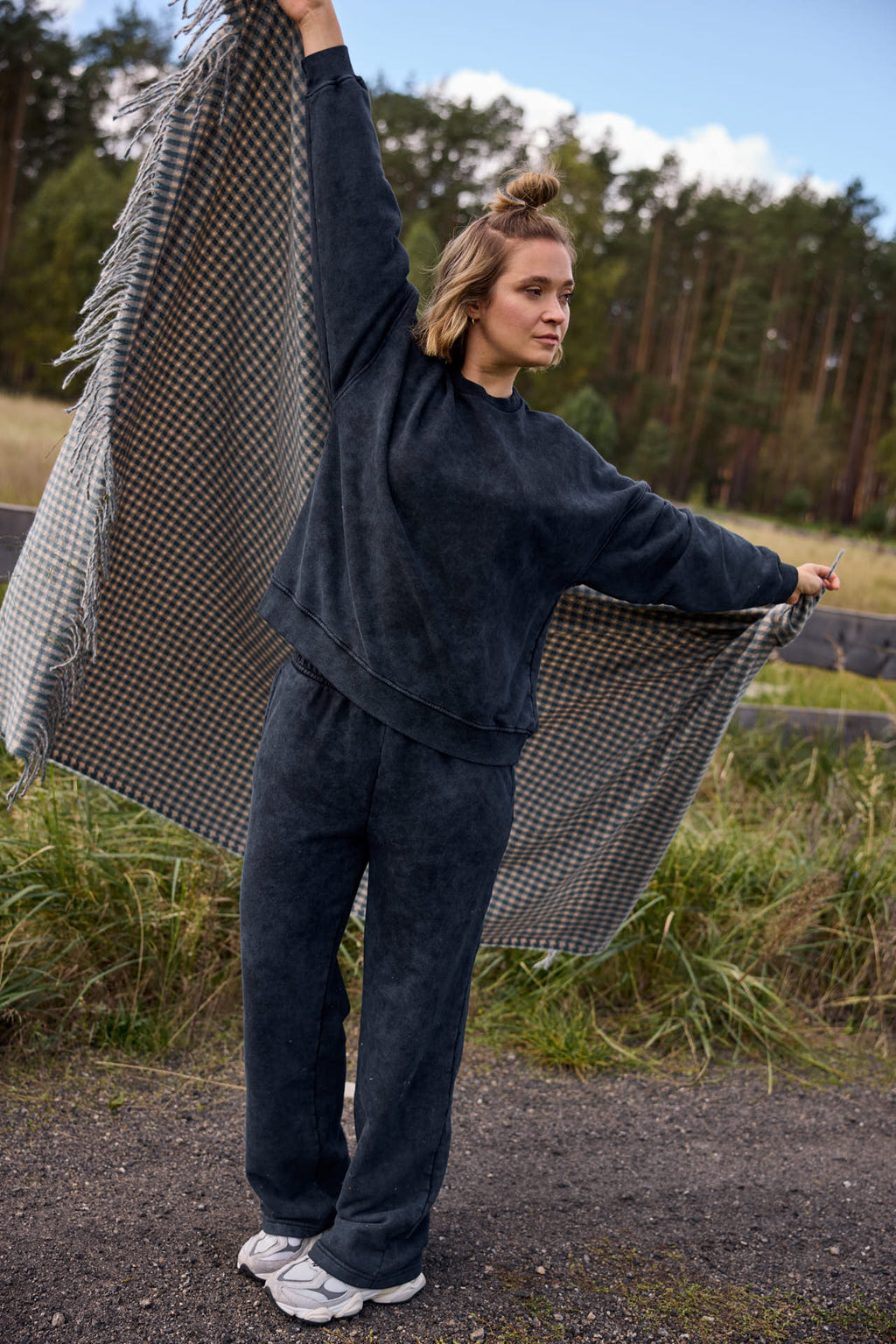 Sweatshirt-Hosen-Set Raven – Vintage Black