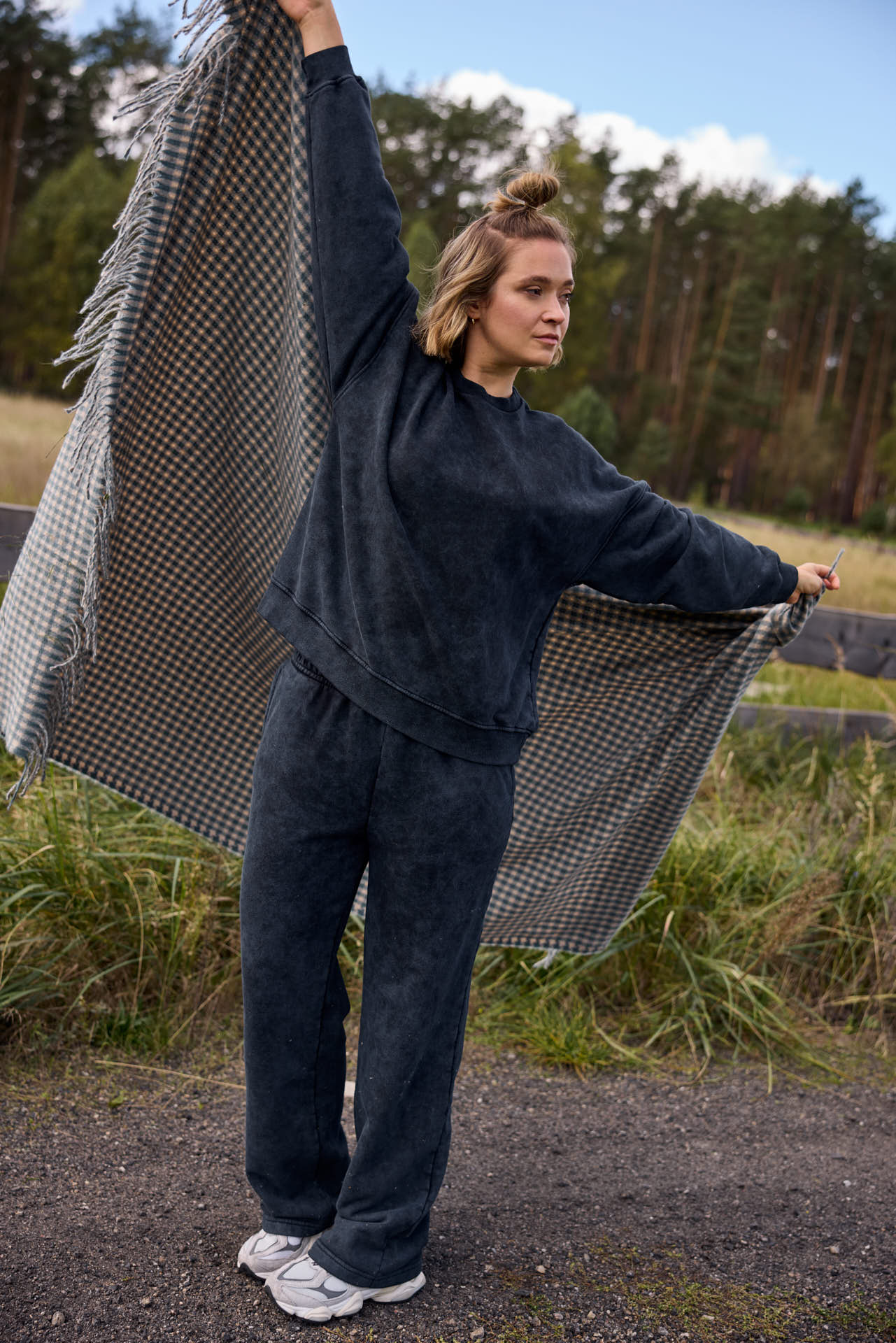 Sweatshirt-Hosen-Set Raven – Vintage Black