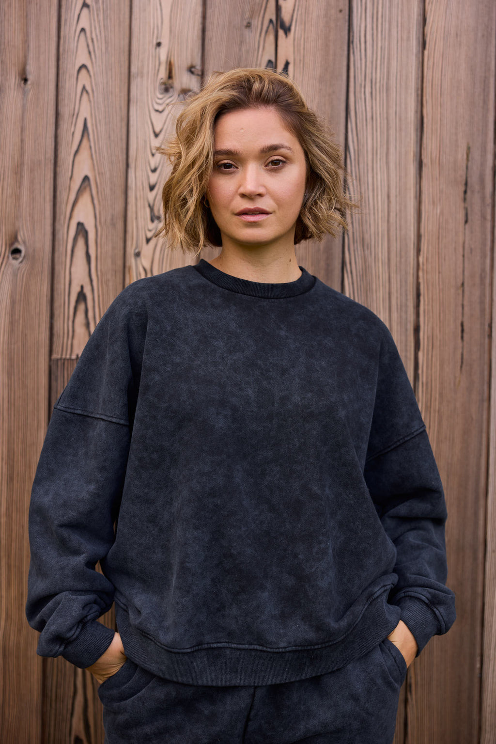 Sweatshirt-Hosen-Set Raven – Vintage Black