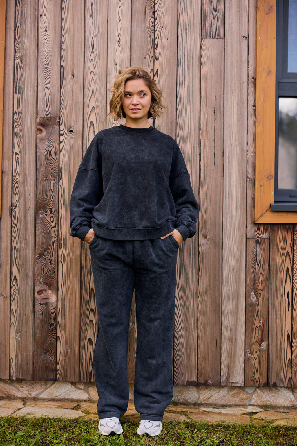 Sweatshirt-Hosen-Set Raven – Vintage Black