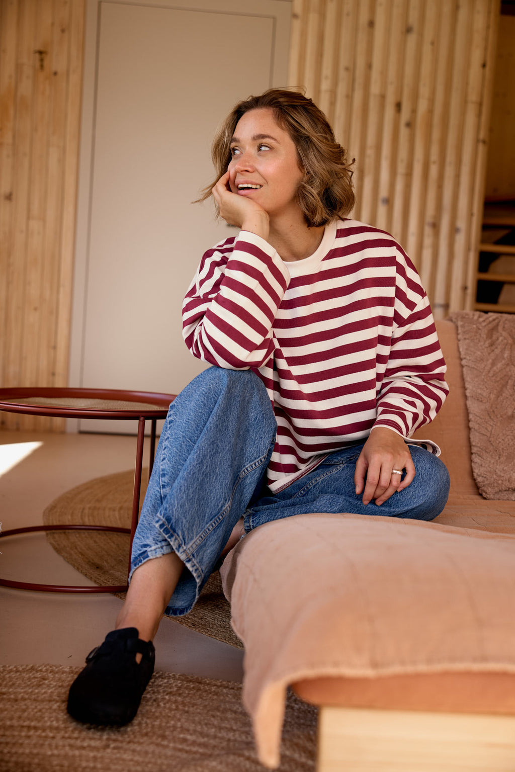 LONGSLEEVE MARA BURGUNDY-STRIPES
