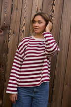 LONGSLEEVE MARA BURGUNDY-STRIPES