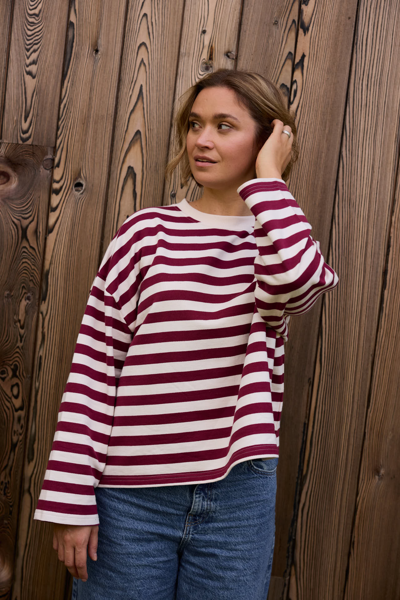 LONGSLEEVE MARA BURGUNDY-STRIPES