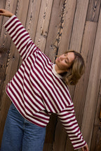 LONGSLEEVE MARA BURGUNDY-STRIPES