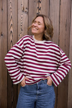 LONGSLEEVE MARA BURGUNDY-STRIPES