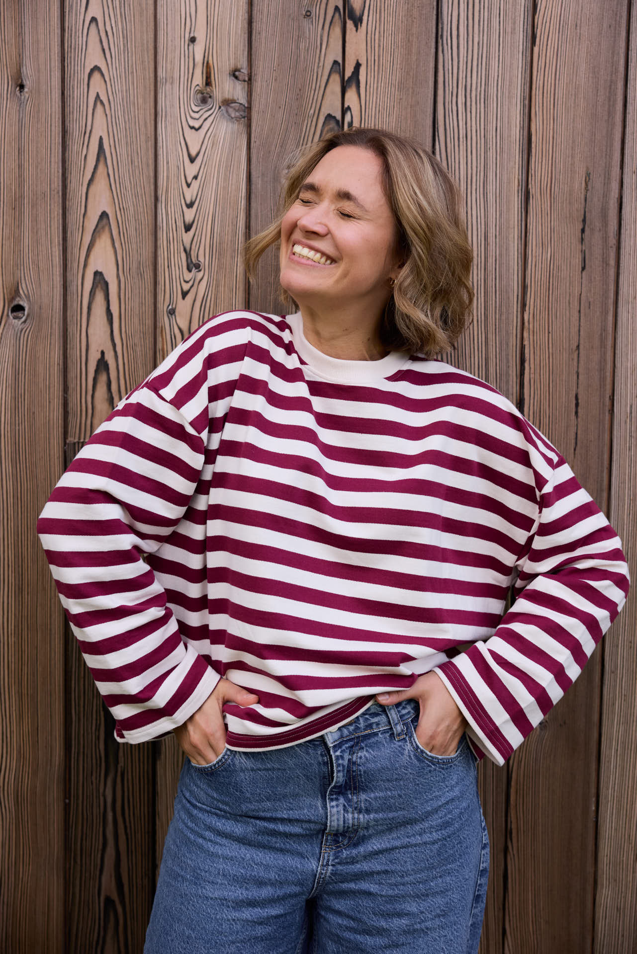 LONGSLEEVE MARA BURGUNDY-STRIPES